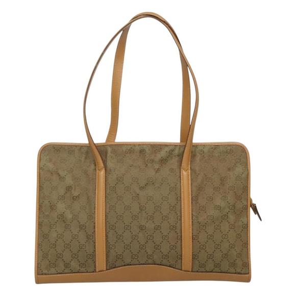 GUCCI GG Canvas Shoulder Bag Beige Gold Auth 129343 - Picture 3 of 16